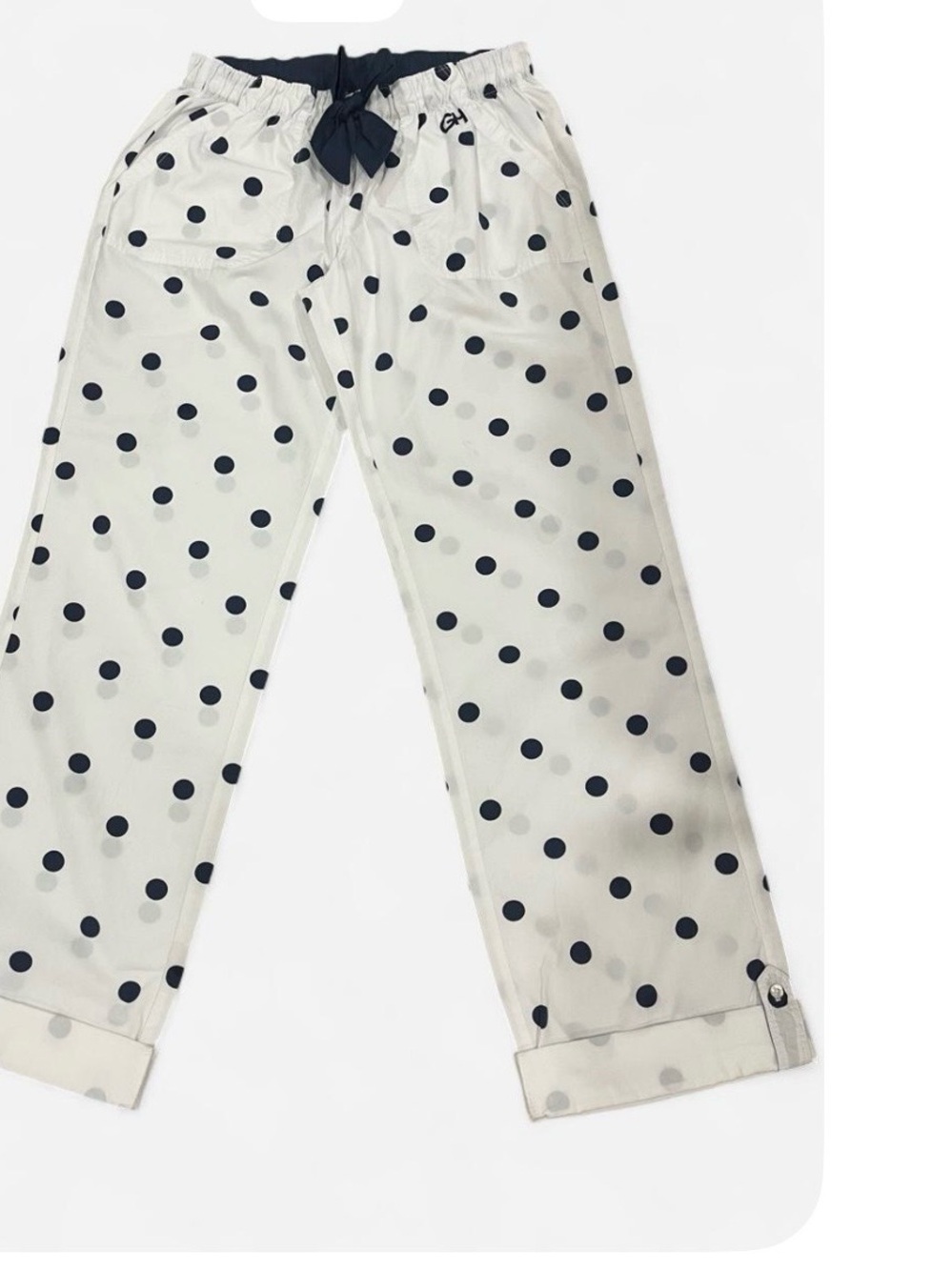 Gilly Hicks navy and white polka dot convertible sleep pants. 100% cotton.